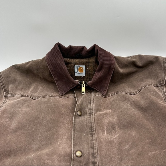 Carhartt C52 CH2 Canvas Blanket Lined Used Jacket Men's 3XL Brown Work Jacket - Picture 9 of 16